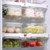 Transparent Refrigerator Storage Drawer Stackable Plastic Fruit Preservation Organizer Multi-Purpose Sliding Kitchen Storage Box