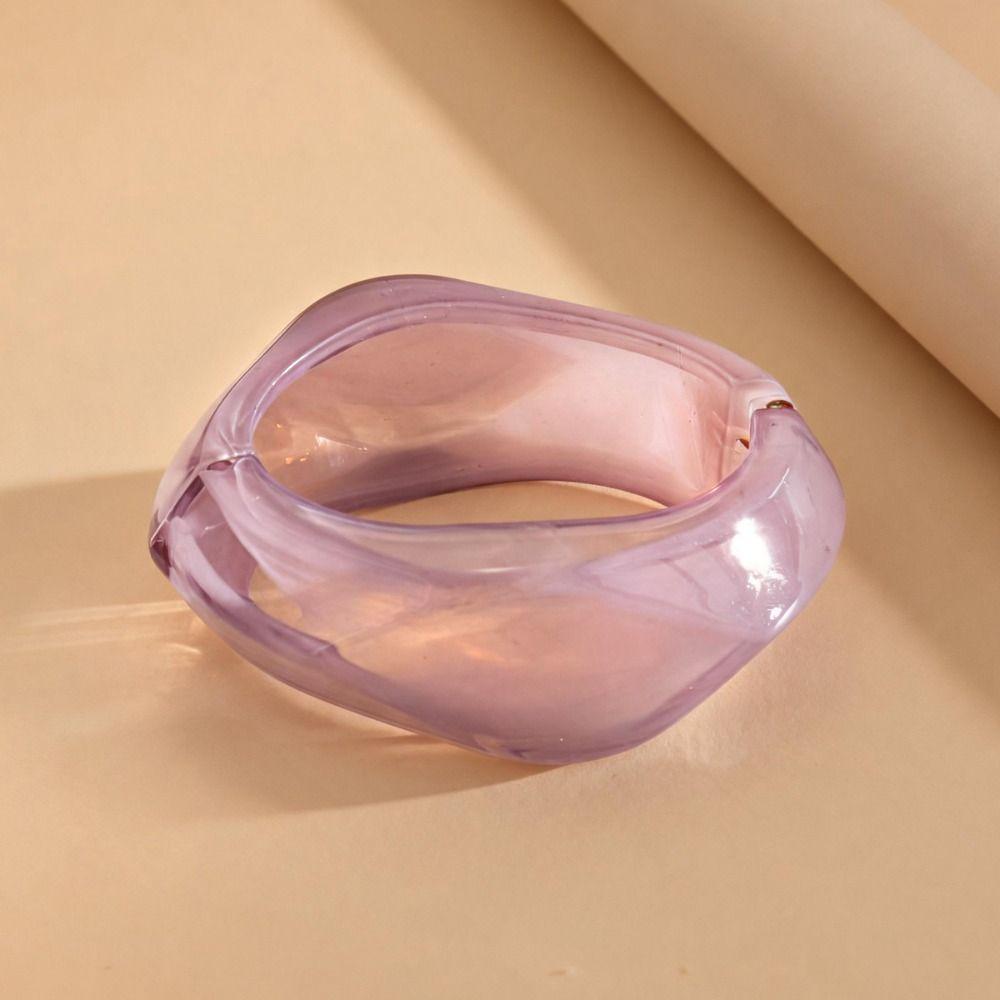 Vintage Style Exaggerated Bangles Irregular Shape Acrylic Wristband Cuff Bangles  Fashion Jewelry