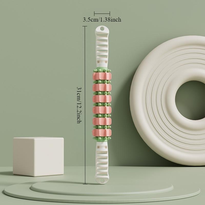 1pc Ergonomic Handheld Massage Roller Stick – Deep Tissue Muscle Relief for Neck, Shoulders, Back & Legs – Yoga & Fitness Recovery Tool, PP Material