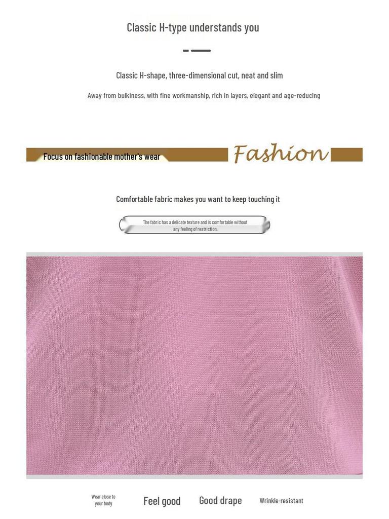 Mom's Summer Chiffon Short Sleeve Top: Stylish 2025 T-Shirt for Middle-Aged & Elderly Women
