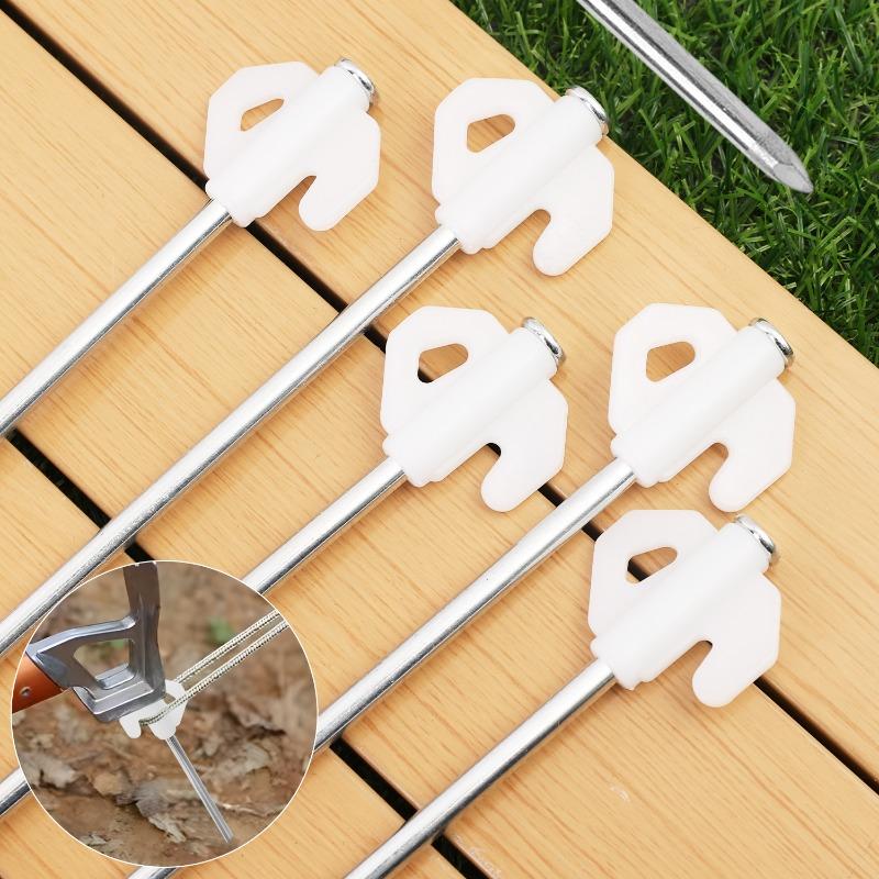 Luminous Tent Ground Pegs Anti-Rust Galvanized Steel Tent Stakes Glow In Dark Design Outdoor Camping Tent Canopy Fixing Hardware