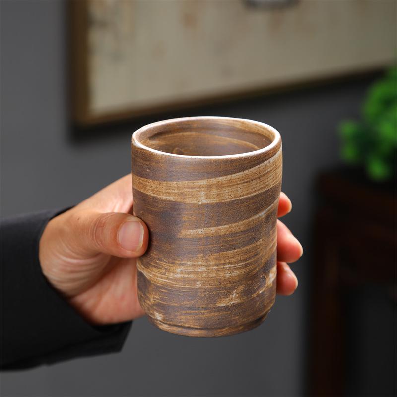Cupa Ceramică Retro de Capacitate Mică, Lucrată Manual, Ceramică Brută, Ceașcă de Cafea Espresso, Ceașcă pentru Mic Dejun, Ceașcă Creativă Vintage