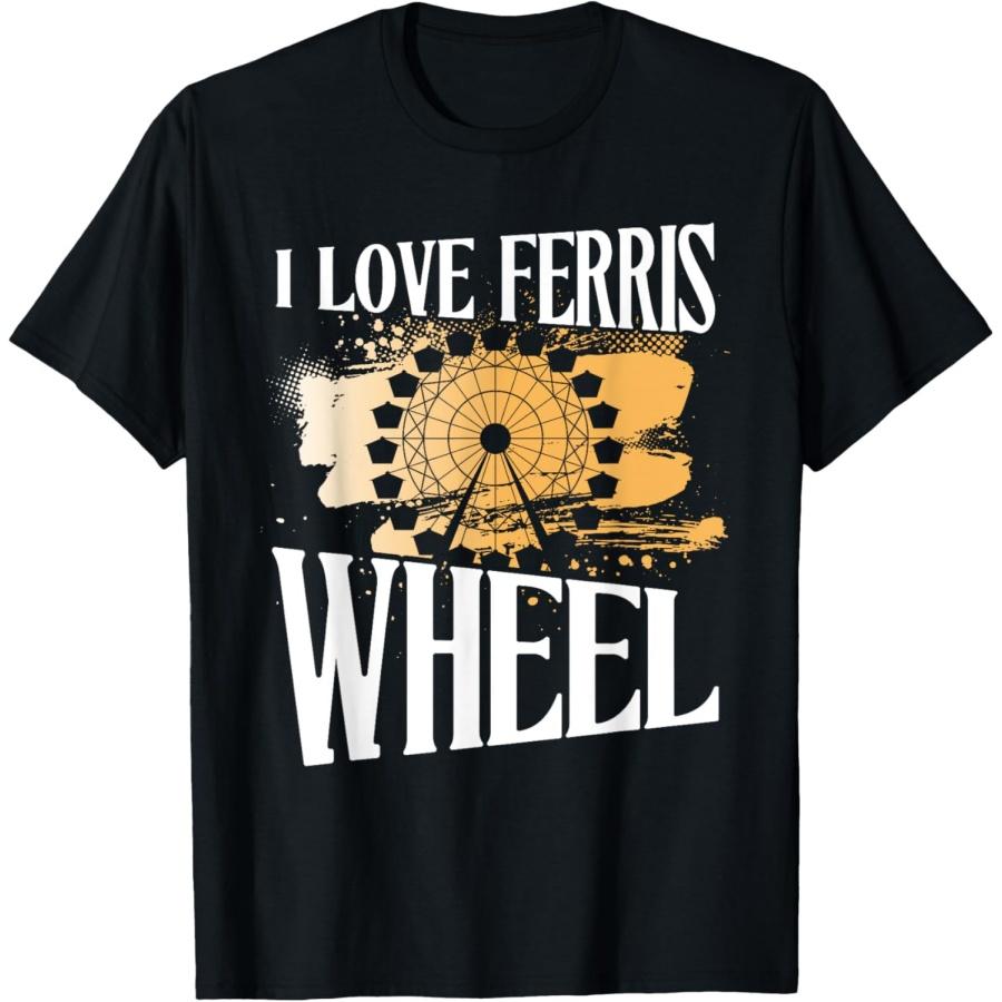 I Love Ferris Wheel Carnival Theme Park Wheelie Ferris Wheel T-Shirt XXXXXL чёрный