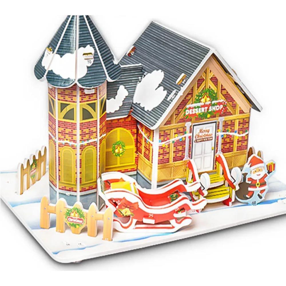 Kids 3D Stereo Puzzle Cartoon House Castle Building Model DIY Handmade Early Learning Educational Toys Gift for Children