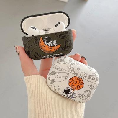 Astronaut Weltraum Mond Kopfhörer Weiche Hülle für Apple Airpods 3 2 1 Pro 2 4 2024 Kopfhörerhülle für Air Pods Pro2 3. Gen Custodia
