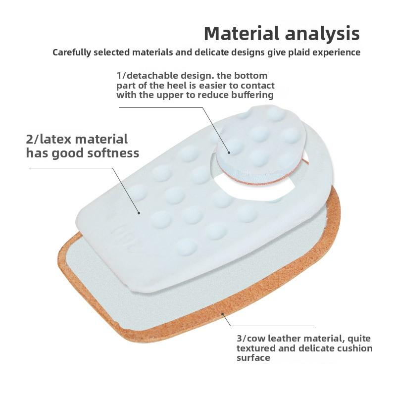 Removable Leather Heel Pad Thickened Soft Sports Back Pad Invisible Anti-wear and Shock-absorbing Half-size Insole