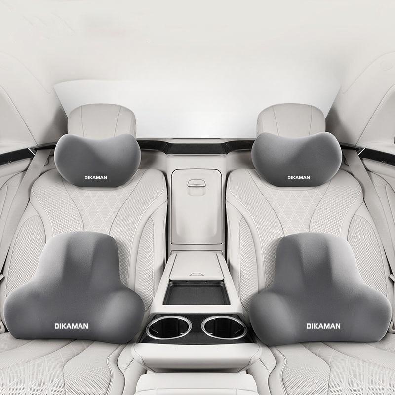 For Car Headrest Lumbar Shoulder Pillow Car Cushion Car Memory Foam Seat Lumbar Back Cushion Set Four Seasons Universal