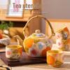 LIU Elegant Beam Handle Ceramic Teapot
