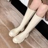 2024 Genuine Leather Boots Women Knee High Boots Design Platform Riding Boots Thick Heel Ladies Boots Autumn Winter White Boots