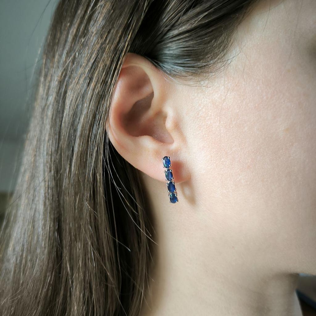 Silver Earrings with Natural Sapphire 2.275ct (2178781)