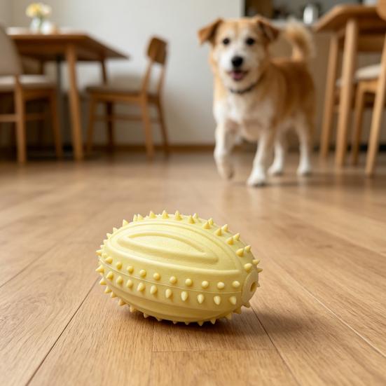 Jouets de Dentition pour Chiens avec Picots Nettoyage des Dents Boule Jouet Ballon de Rugby Résistant aux Morsures avec Son Interactif pour Chiens Petits Moyens Grands Santé Dentaire et
