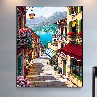 Pittura Diamante Fai da Te 5D Pittura Piccola Città Ricamo Punto Croce Mosaico di Strass Decorazione Casa