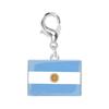 Braccialetto con Charm Bandiera in Acciaio Inossidabile con Moschettone, Gioiello Ciondolo Paese per Regalo di Viaggio Accessorio Stile