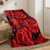 Vivid Red Roses with Dark Green Leaves On a Deep Background. for All Seasons Blanket Lunch Break Throw Gift