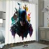 1pc 2D Flat Ink Splash Batman Theme Shower Curtain, Suitable for Christmas and Halloween Decoration Gift. Ideal for Rental Hom