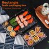 10 ks krabiček na sushi s sebou - Zesílené jednorázové ekologické nádoby s víčky pro balení jídla s sebou