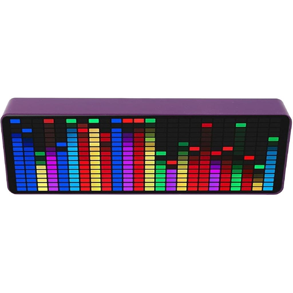 Acouto Analizator Widma Muzycznego 384 LED 624 Segmenty Światło Rytmiczne Czujnik Dźwięku Ce z Zegarem - 20 Mikrofonów 7 Kolorów LED Miernik Dźwięku dla Miłośników Muzyki