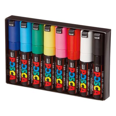 Mitsubishi Pencil Pen Posca Thick Square Tip 8 Colors PC8K8C Water-based