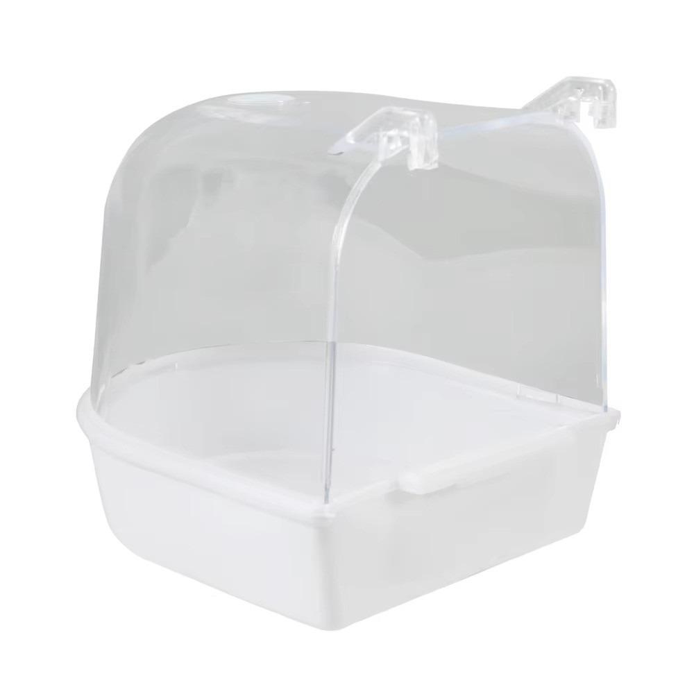 Bathtubs Kit Clear Hanging Bird Bath for Cage Mounted Plastic Parrot Bathtub Waterproof Wear-resistant Bird Cage Accessories