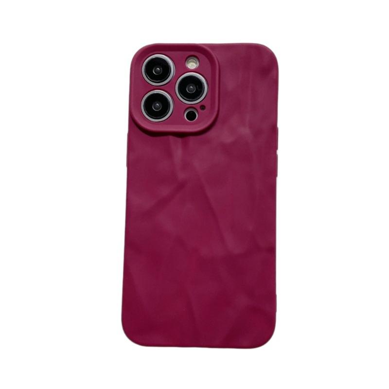 Applicable To Apple 16 High End Pleated Mobile Phone Case Summer IPhone 15pro All Inclusive 13tpu Matte Protective Case
