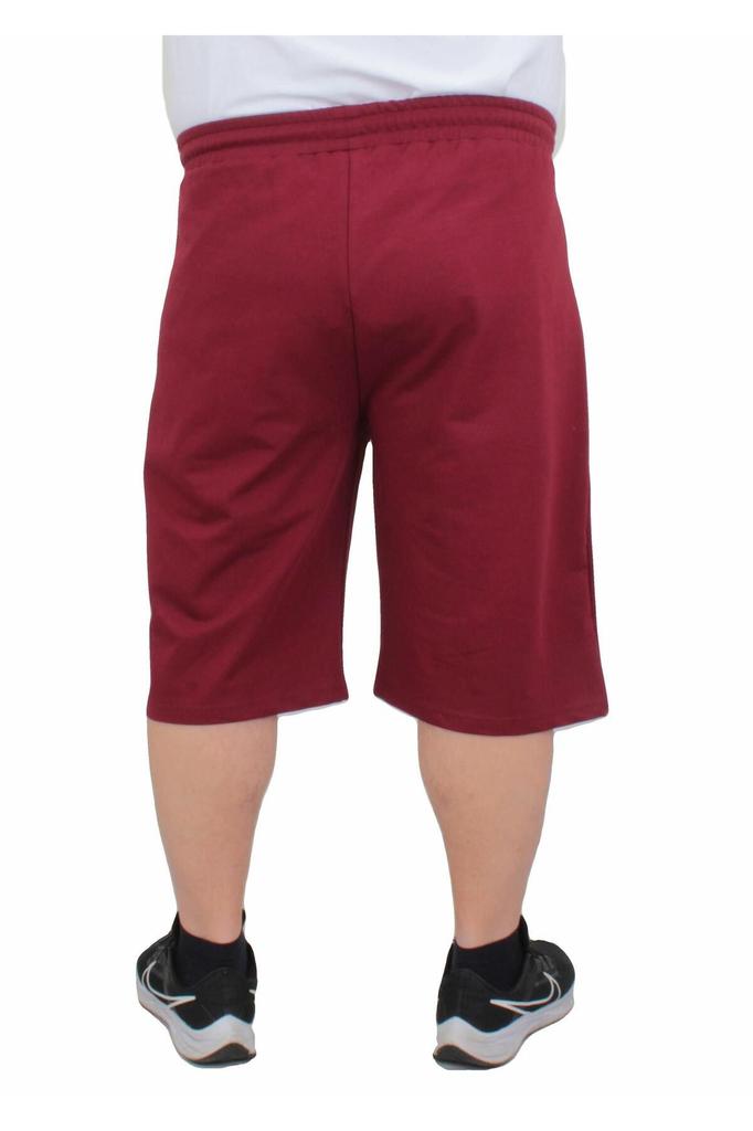 Men's Plus Size Plus Size Shorts & Bermuda Men's Plus Size Combed Cotton Shorts Run Your City 24634 Claret Red