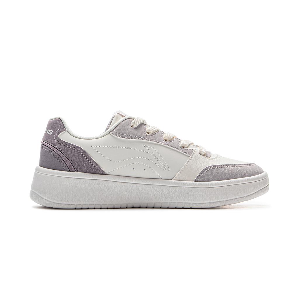 New LiNing Yuanbao V3 Anti Slip Wear Resistant Low Top Skateboard Shoes Women's White Purple AGCV108-1