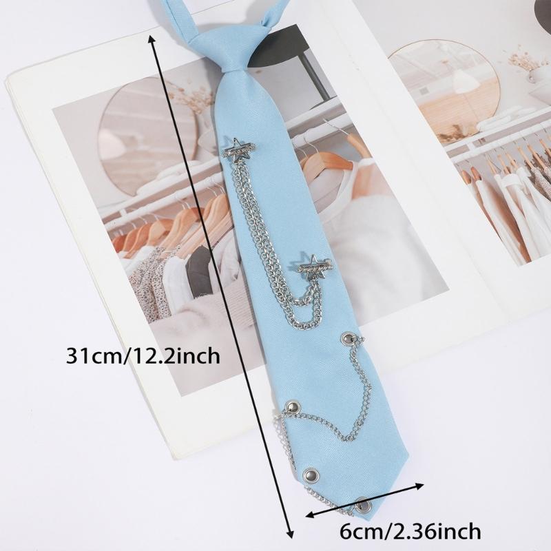 Women's Stylish Star Chain Design Polyester Tie For Party Office Evening Accessories