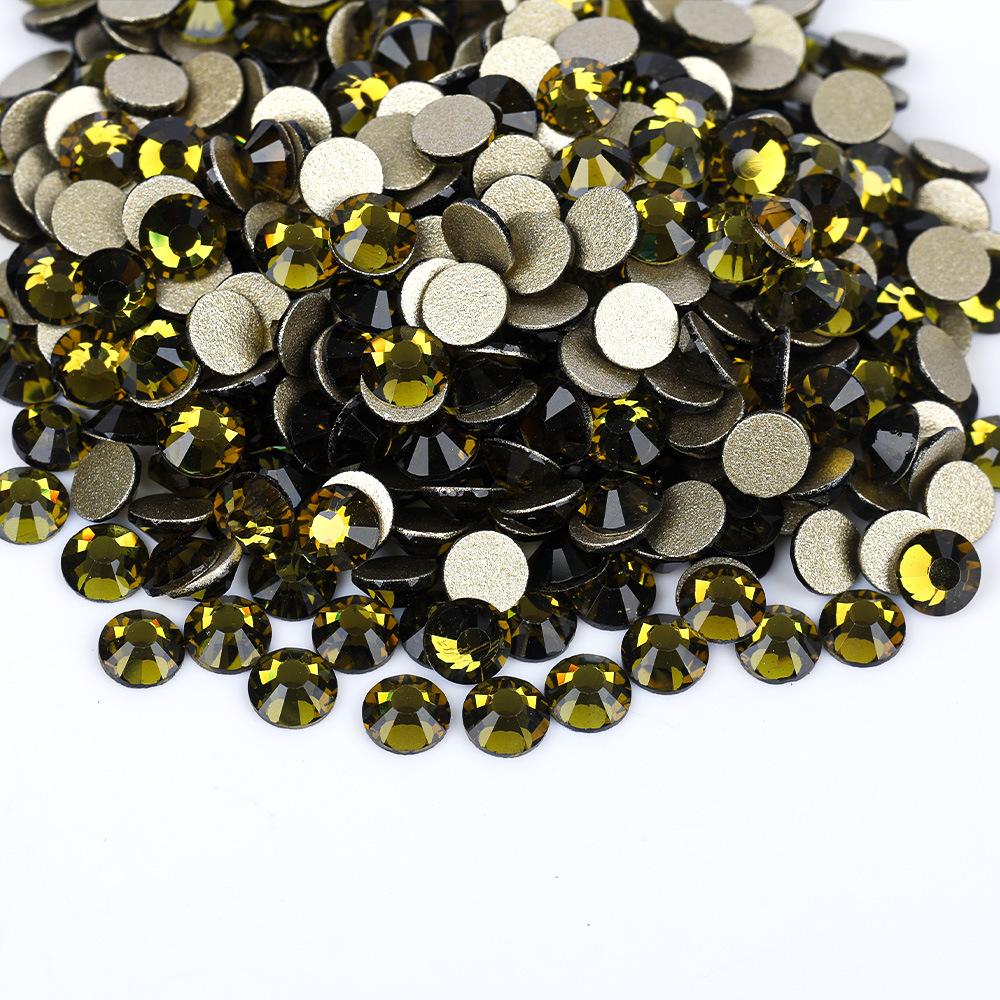 Weichen, Gold Bottom Mixed Glass Flat Bottom Diamond Nail Drill, Decorative Mobile Phone Case Diy Nail Accessories Rhinestone Jewelry