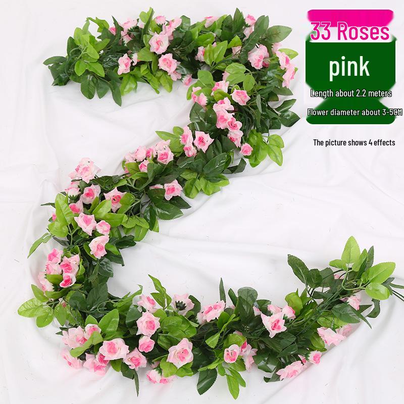 Artificial Rose Vine Decoration for Wedding Ceiling or Water Pipe Cover