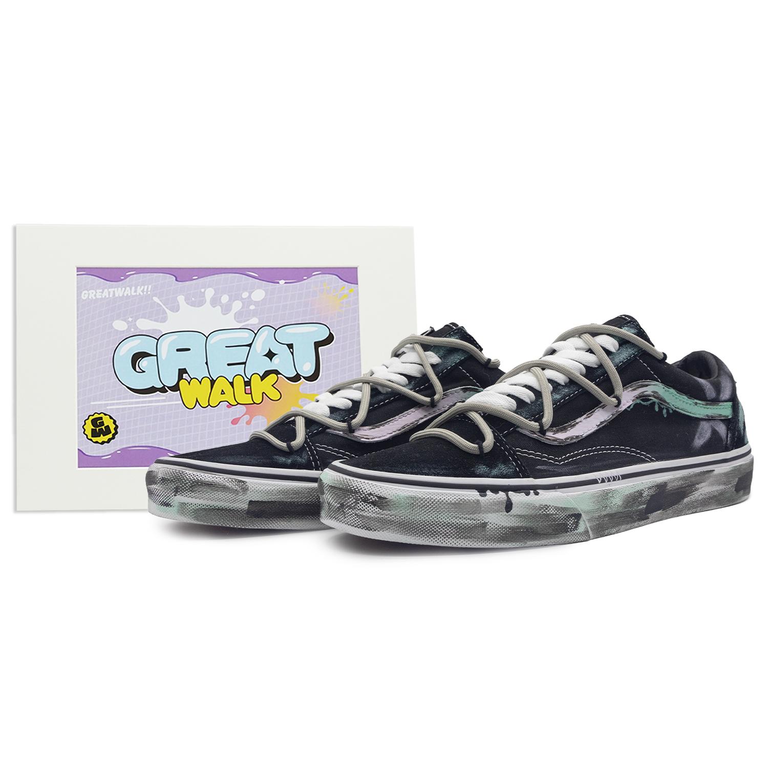 

Vans Old Skool Slip Resistant Abrasion Resistant Low top Skateboard Shoes Unisex Black VN000D3HY28(Team322-) 42