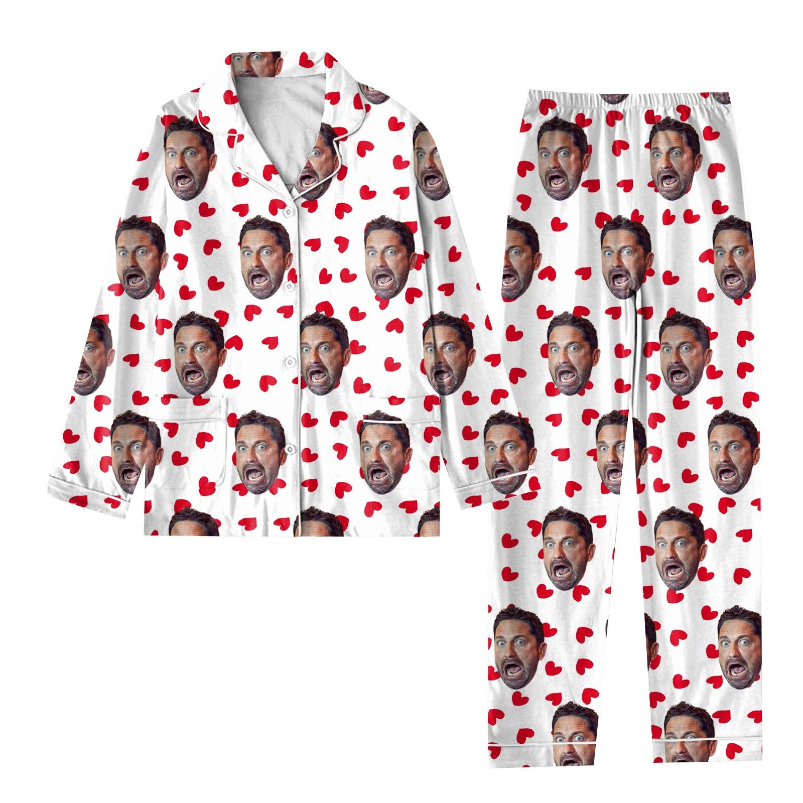 

Personalized Pajamas With Faces For Men Women, Pajamas Gifts For Family, Mom,Dog Mom, Custom Christmas Set L бежевый