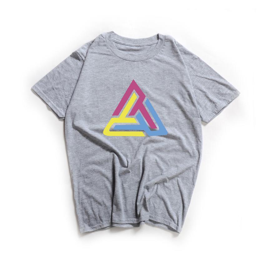New Summer Man'S T Shirt Brand  BLACK PYRAMID Hip Hop T-Shirt Unisex Cotton Colorful Triangle Print Chris Brown Hip Hop Tees Tops