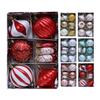 8PCS/Box 8CM Christmas Hanging Balls Shatterproof Plastic Christmas Ball Set Electroplated Painted Christmas Hanging Ornament