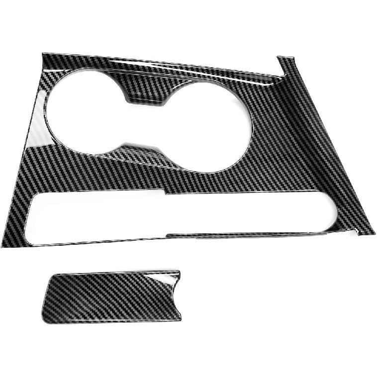 Carbon Fiber Style Car Water Cup Holder Trim Cover Interior Compatible with Hyundai Elantra CN7 N Line