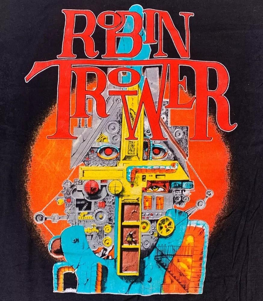 VTG Robin Trower black T-shirt tee All sizes short sleeve S-45Xl TU016 Unisex T-Shirt XL