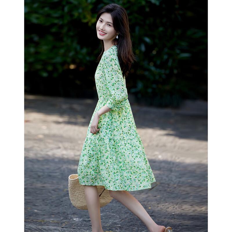 Demana Women's Printed A-Line Midi Dress
