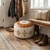 Boho Style Sofa Stool Cover PU Leather Footstool Cover Multipurpose Storage Leg Bench  Tatami