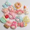100Pcs Kawaii Rabbit Strawberry Cake Slime Resin Charms Lovely Cartoon Animals Cabochons for Earrings Keychains DIY Jewelry Make