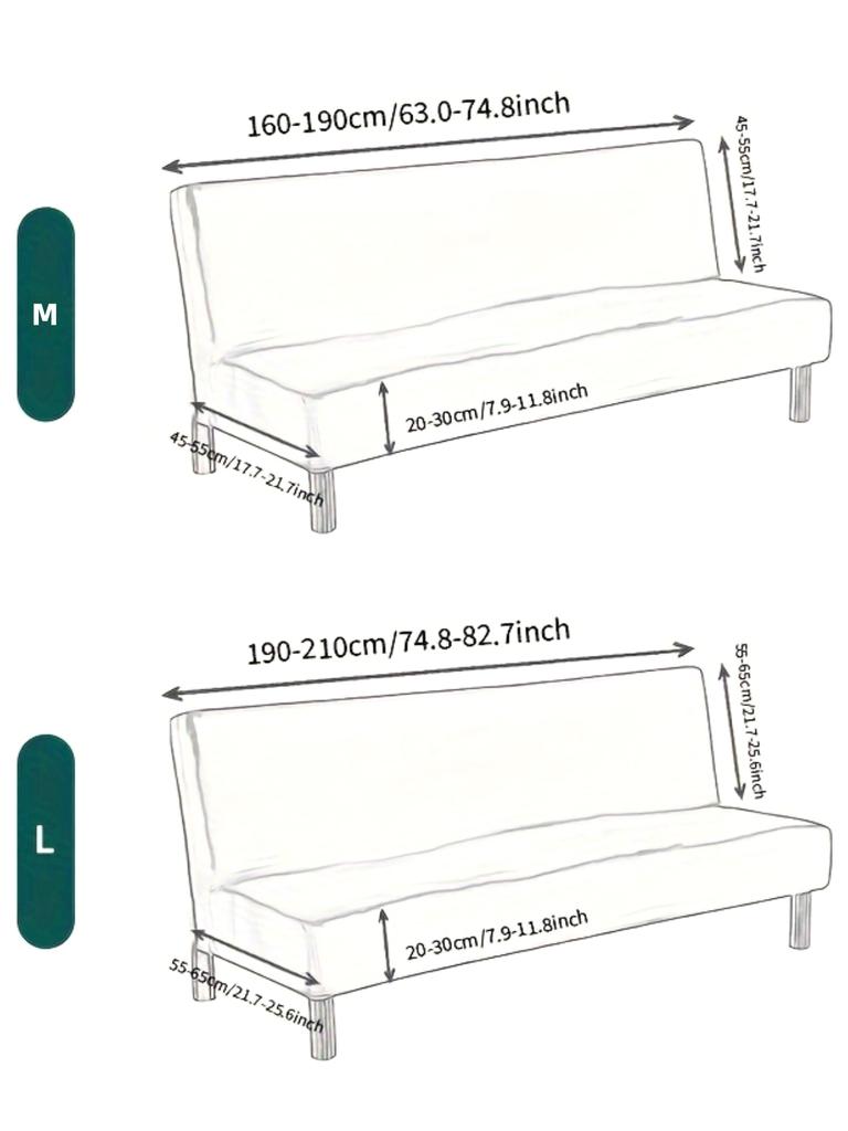 LANMOLIFE Foldable Sofa Bed Cover Stretch Futon Armless Sofa Bed Covers Removable And Washable Furniture Protective Covers