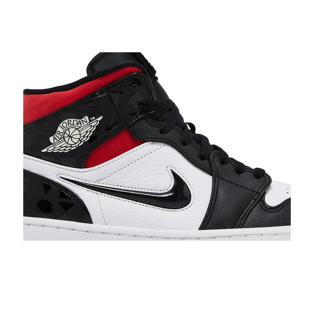 Air Jordan 1 Mid 'Quai 54' (Unisex) Black / White / Red Vintage Basketball Shoes CJ9219 001