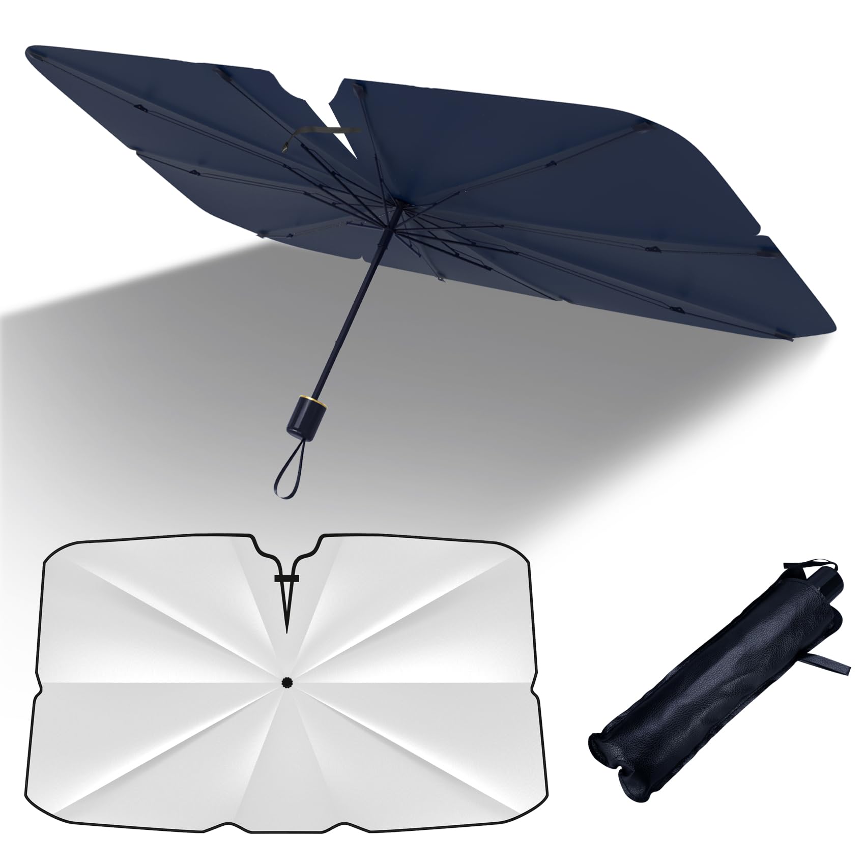 

Anderme Folding Car Windshield Sun Heat UV Privacy Storage Bag Included Sunshade, Sunshade, Protection, Protection, Mirror-Mounted Opening, Portable,