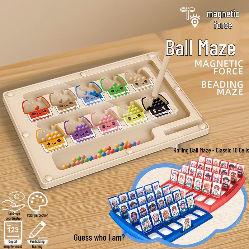 Children’s Magnetic Bead Maze Toy - Focus, Logical Thinking, Color Sorting, Early Education