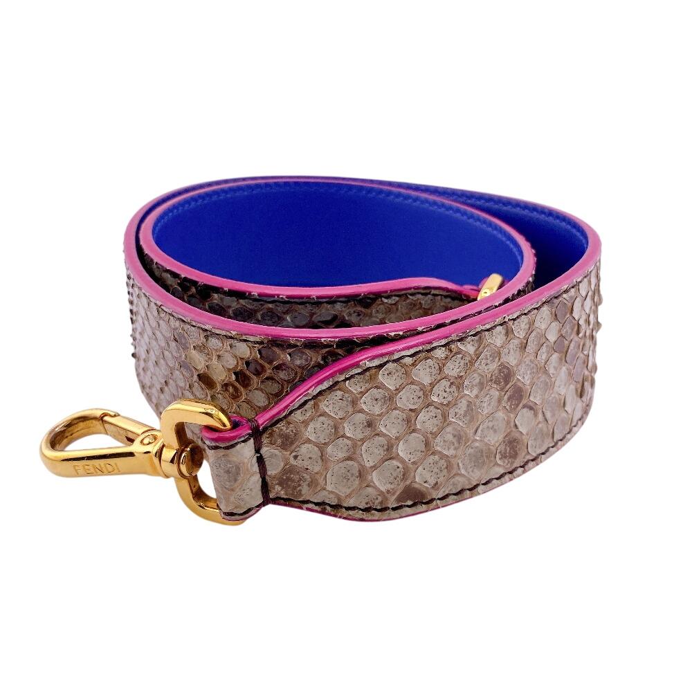 

FENDI Shoulder bag Python Strap you Shoulder strap Gray Python Women Used