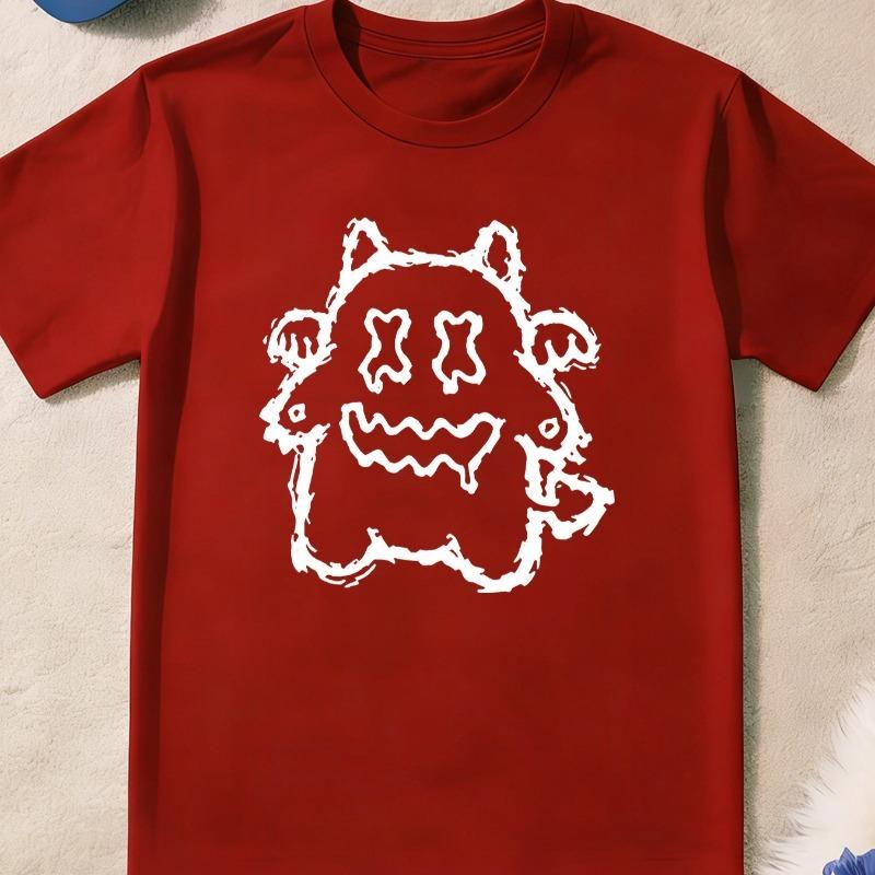 Kids Little Monster Graffiti Print Crewneck Summer Casual Sports T-Shirt