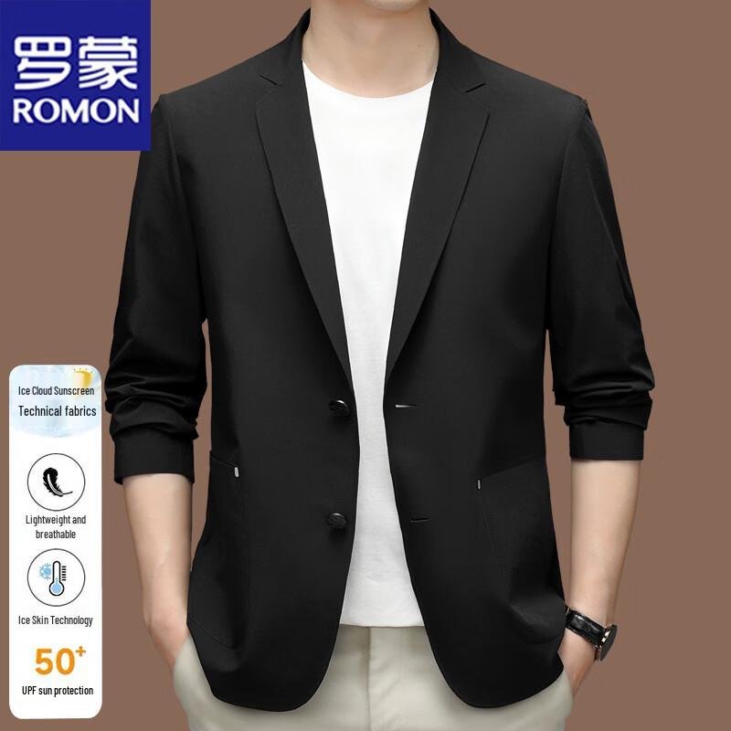 ROMON Men's Summer Ice Silk Sun Protection Casual Blazer