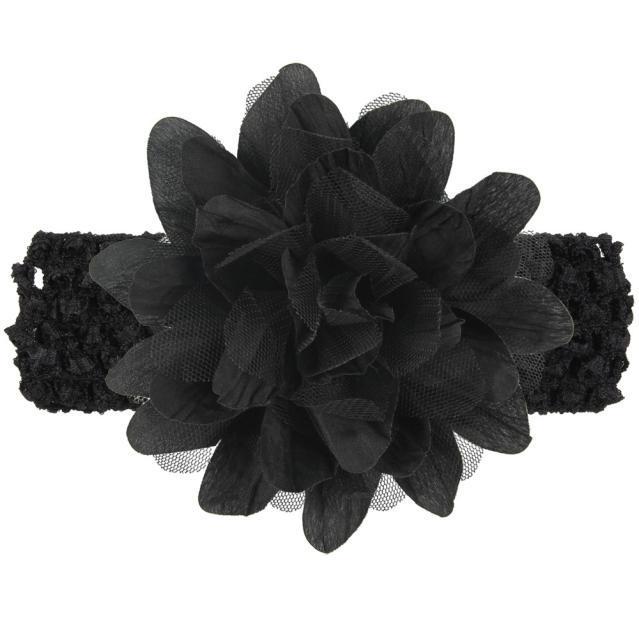 Baby Girls Flower Headband Lace Bow Hairband Flower Headbands чёрный