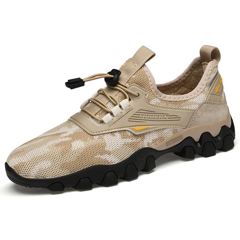 

Flying woven mesh sneakers men s summer thin outdoor shoes 46 хакі