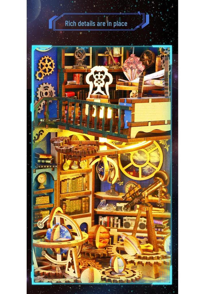 Starry Exploration 3D DIY Book Stand Model – Handmade Creative Gift & Ornament