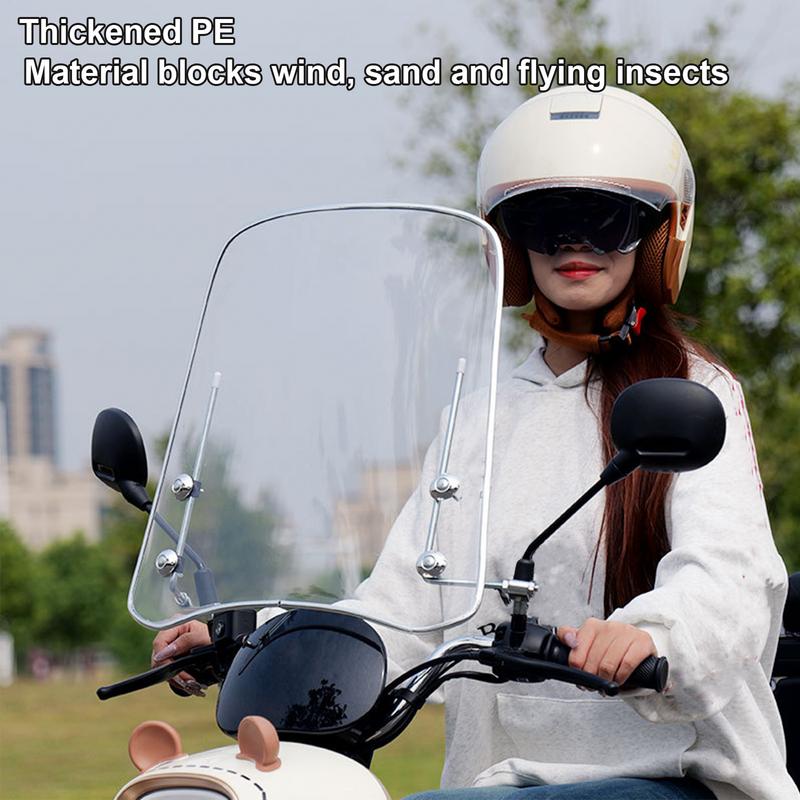 Motorcycle Windshield Adjustable HD Transparent Battery Scooter  Tricycle Windshield Large Wind Splitter Motorcycle Accessories