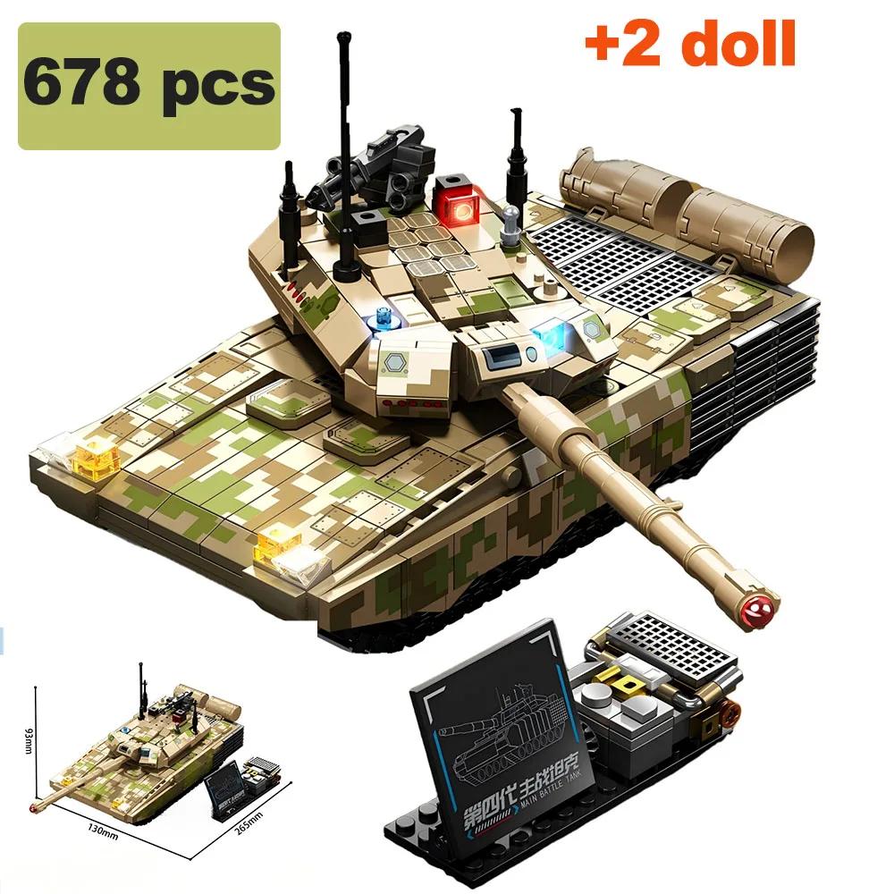 678pcs City Military Army Tank Building Blocks Army Vehicle Model Assemble Bricks Toys Birthday Gifts Children Boys